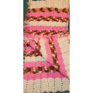 NEW Handmade Crochet Baby Blanket Legacy Pink White Camo